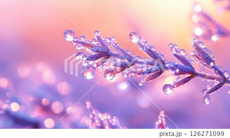 Icy Winter Foliage with Glittering Crystalline Texture Icy Winter Foliage with Glittering Crystalline Texture 126271099
