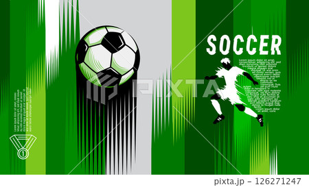 Dynamic vector illustration of a soccer player, Modern flat-style design Dynamic vector illustration of a soccer player, Modern flat-style design 126271247