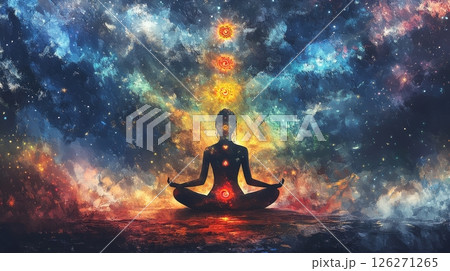 Visualization of Blooming Chakras in Cosmic Universe 126271265