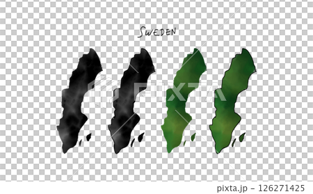 Vector illustration of a hand-drawn map of Sweden painted in watercolor Vector illustration of a hand-drawn map of Sweden painted in watercolor 126271425