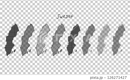 手繪向量插圖的瑞典地圖，帶有有點和條紋 126271427