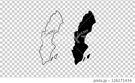 簡單的瑞典地圖手繪向量插圖 2 126271434