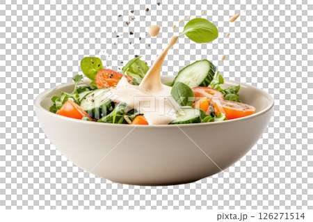 Delicious and Nutritious Vegetable Salad in Bowl 126271514