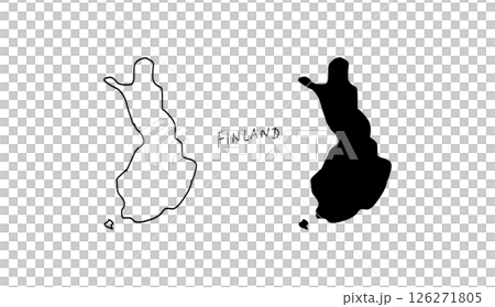 簡單的芬蘭地圖手繪向量插圖 126271805