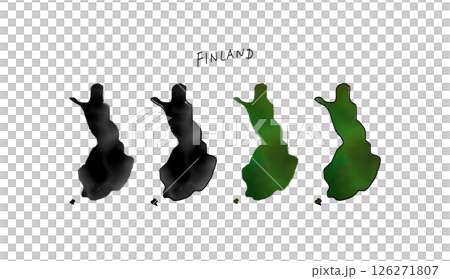 Hand drawn vector illustration of a map of Finland painted in watercolor Hand drawn vector illustration of a map of Finland painted in watercolor 126271807