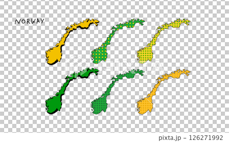 Hand drawn vector illustration of a map of Norway with colorful patterns Hand drawn vector illustration of a map of Norway with colorful patterns 126271992
