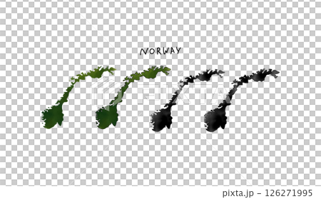 用水彩繪製的挪威手繪地圖的向量插圖 126271995