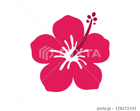 ハイビスカス フラットデザインアイコン ベクターイラスト 126272141