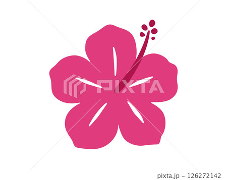 ハイビスカス フラットデザインアイコン ベクターイラスト 126272142