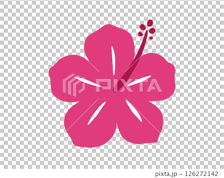 ハイビスカス フラットデザインアイコン ベクターイラスト 126272142