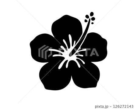 ハイビスカス フラットデザインアイコン ベクターイラスト ハイビスカス フラットデザインアイコン ベクターイラスト 126272143