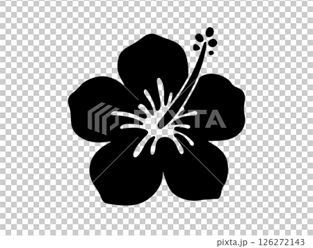ハイビスカス フラットデザインアイコン ベクターイラスト ハイビスカス フラットデザインアイコン ベクターイラスト 126272143
