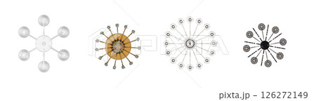 chandelier on the ceiling isolated on transparent background, hanging lamp, pendant light, 3D illustration, cg render 126272149