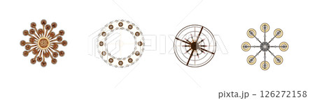 chandelier on the ceiling isolated on transparent background, hanging lamp, pendant light, 3D illustration, cg render chandelier on the ceiling isolated on transparent background, hanging lamp, pendant light, 3D illustration, cg render 126272158