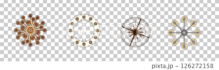 chandelier on the ceiling isolated on transparent background, hanging lamp, pendant light, 3D illustration, cg render chandelier on the ceiling isolated on transparent background, hanging lamp, pendant light, 3D illustration, cg render 126272158