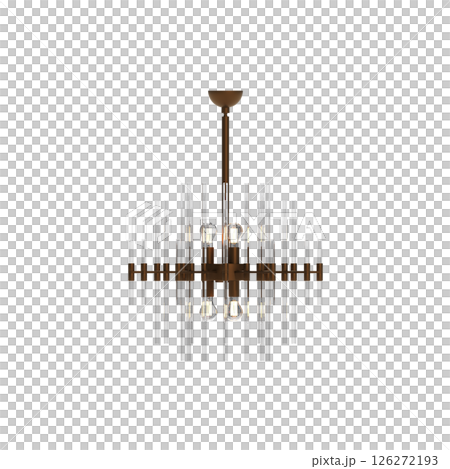 chandelier on the ceiling isolated on transparent background, hanging lamp, pendant light, 3D illustration, cg render chandelier on the ceiling isolated on transparent background, hanging lamp, pendant light, 3D illustration, cg render 126272193