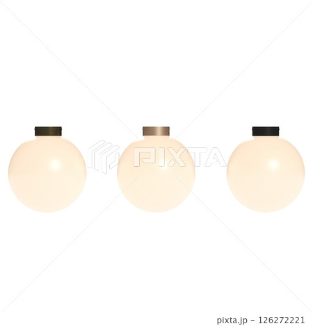 chandelier on the ceiling isolated on transparent background, hanging lamp, pendant light, 3D illustration, cg render 126272221