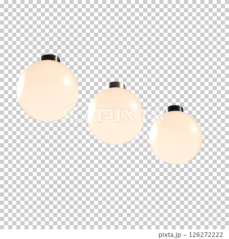 chandelier on the ceiling isolated on transparent background, hanging lamp, pendant light, 3D illustration, cg render 126272222