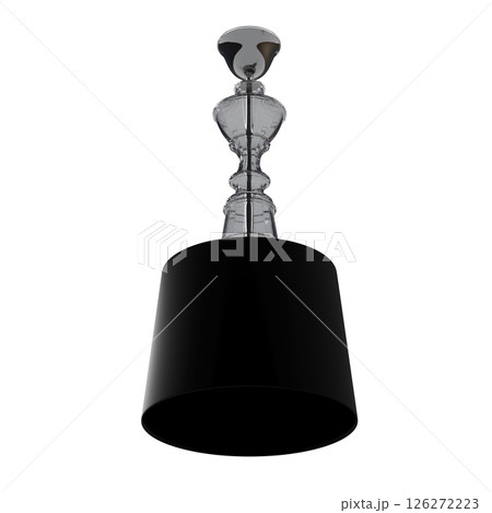 chandelier on the ceiling isolated on transparent background, hanging lamp, pendant light, 3D illustration, cg render 126272223