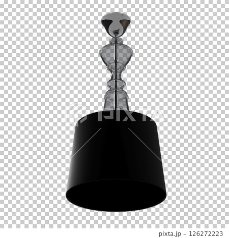 chandelier on the ceiling isolated on transparent background, hanging lamp, pendant light, 3D illustration, cg render 126272223