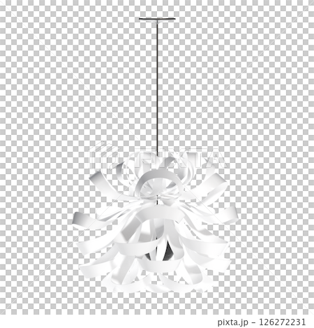 chandelier on the ceiling isolated on transparent background, hanging lamp, pendant light, 3D illustration, cg render 126272231