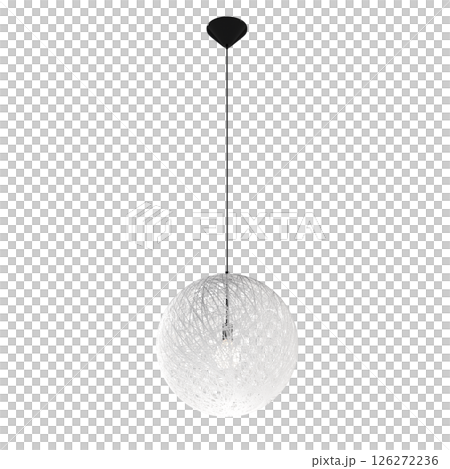 chandelier on the ceiling isolated on transparent background, hanging lamp, pendant light, 3D illustration, cg render 126272236