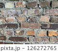 A close-up background of an old brick wall 126272765