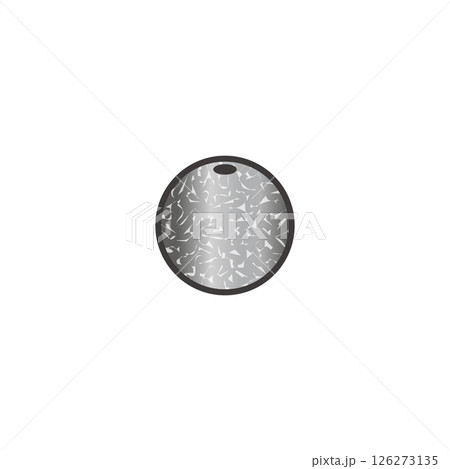 丸型の中通しオモリ　釣りの仕掛けイラスト素材 126273135