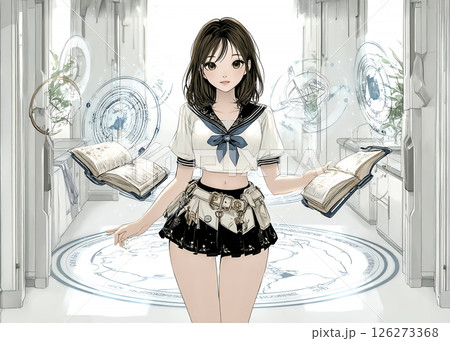 葉法を学ぶ少女のイラスト素材 126273368