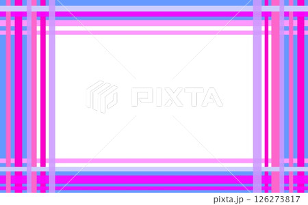 格子模様　フレーム　ホワイトスペース　ブルー　ピンク 126273817