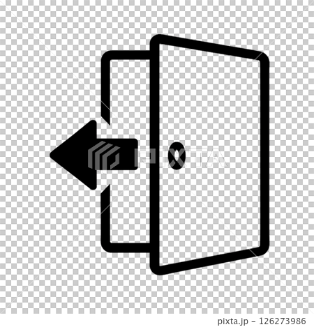 退出行圖標，材質，無背景，註銷，簡單，UI 126273986