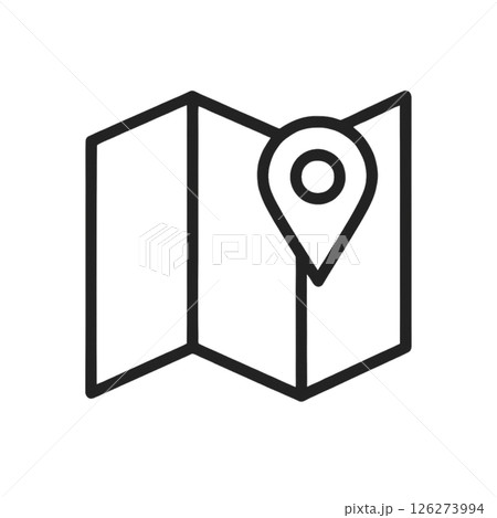 マップの線画アイコン、地図、素材、背景なし、シンプル、UI 126273994