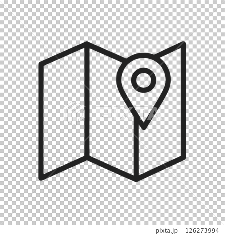 マップの線画アイコン、地図、素材、背景なし、シンプル、UI 126273994