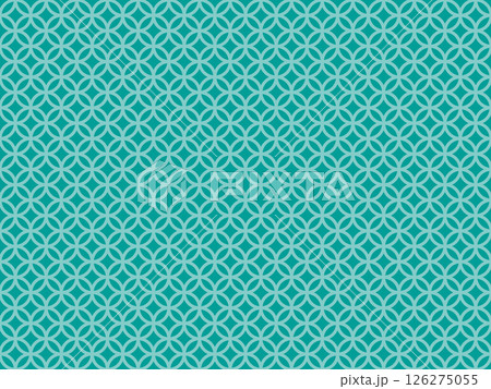 青緑の七宝繋ぎ文様の背景 青緑の七宝繋ぎ文様の背景 126275055