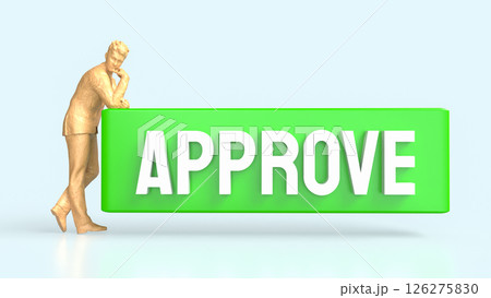 The Green Approve on white background 3d Rendering. 126275830