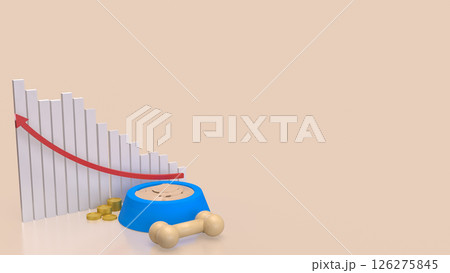 The Food in Bowl for Pet concept 3d Rendering. 126275845