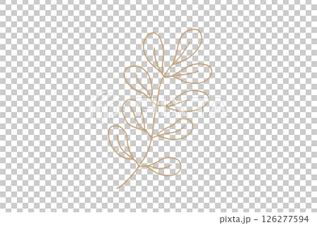 植物手繪斯堪的納維亞風格簡單向量插圖黃金 126277594