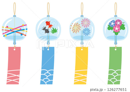 風鈴のイラスト素材セット 126277651