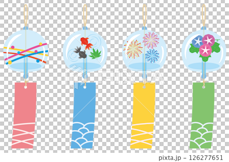 風鈴のイラスト素材セット 126277651
