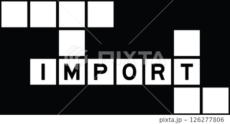 Alphabet letter in word import on crossword puzzle background 126277806