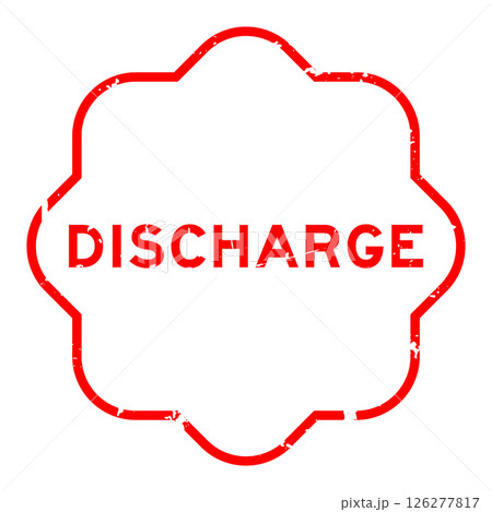 Grunge red discharge word rubber seal stamp on white background Grunge red discharge word rubber seal stamp on white background 126277817