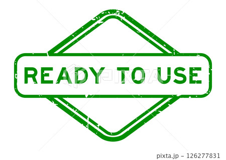 Grunge green ready to use word rubber seal stamp on white background 126277831