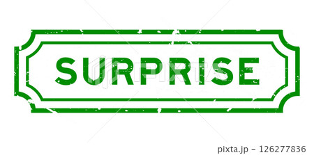 Grunge green surprise word rubber seal stamp on white background Grunge green surprise word rubber seal stamp on white background 126277836
