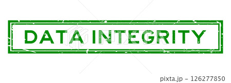 Grunge green data integrity word square rubber seal stamp on white background Grunge green data integrity word square rubber seal stamp on white background 126277850