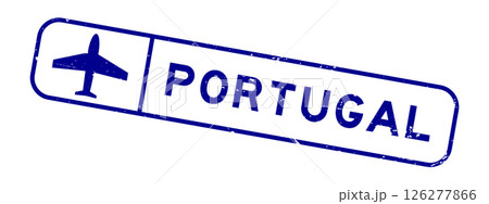 Grunge blue portugal word with plane icon square rubber seal stamp on white background Grunge blue portugal word with plane icon square rubber seal stamp on white background 126277866