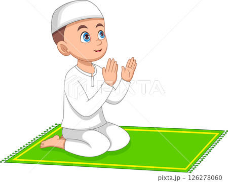 Muslim boy praying cartoon Muslim boy praying cartoon 126278060