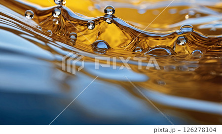 background image of blue ocean waves featuring a water surface in detail, copy space 126278104