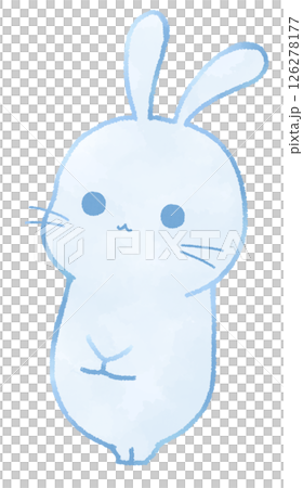 Rabbit looking up (blue) 126278177