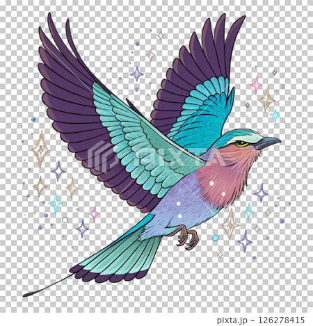 Cute bird, children's book style White Background 126278415