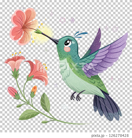 Cute bird, children's book style White Background Cute bird, children's book style White Background 126278428